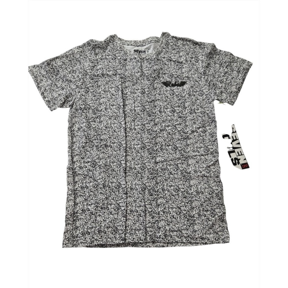 Seven Souls Men's T-Shirt Medium White Black Speckled Graphic Tee New with Tags